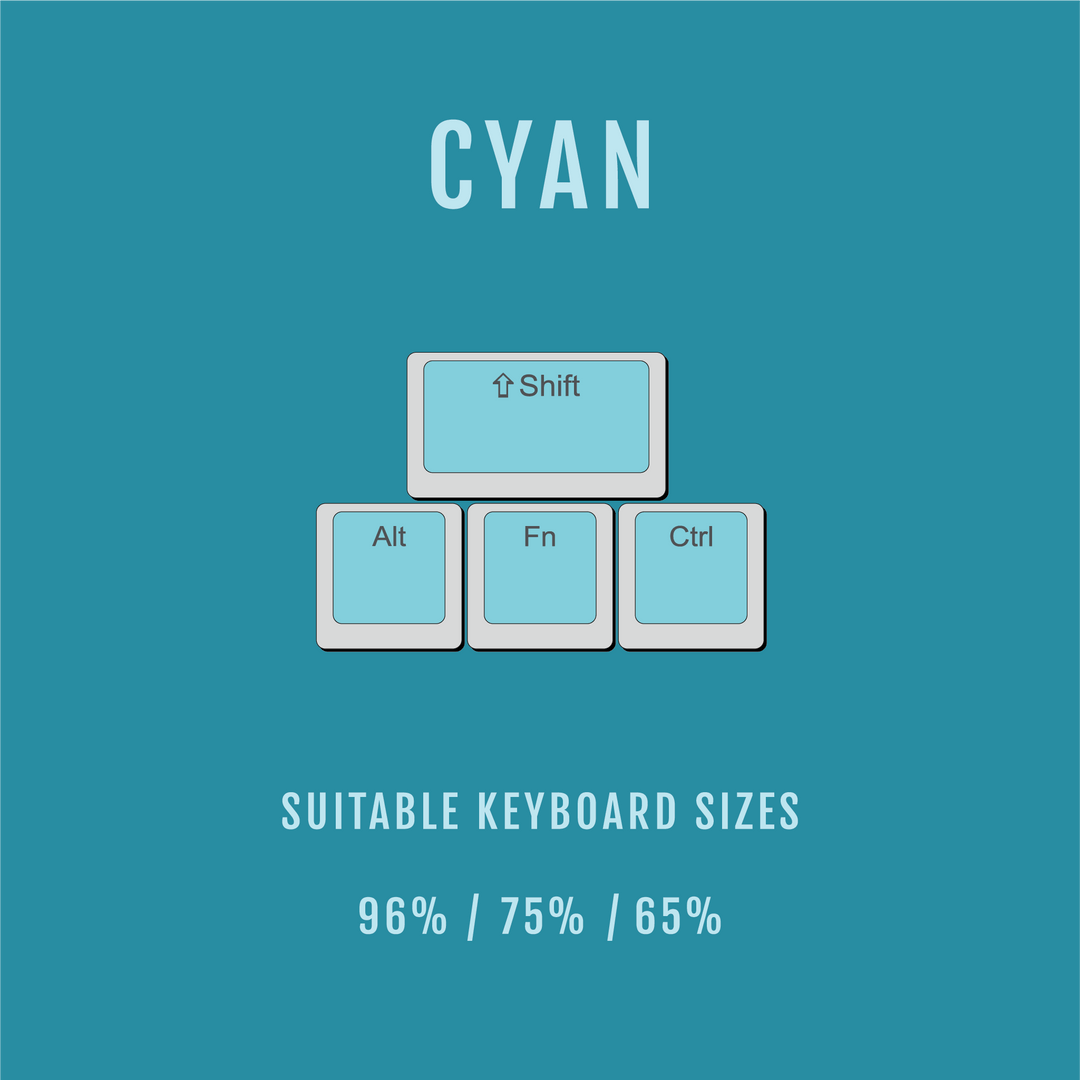 Cyan Pudding Conversion Kit - 65/75/96% Krome Keycaps LTD Conversion Kit