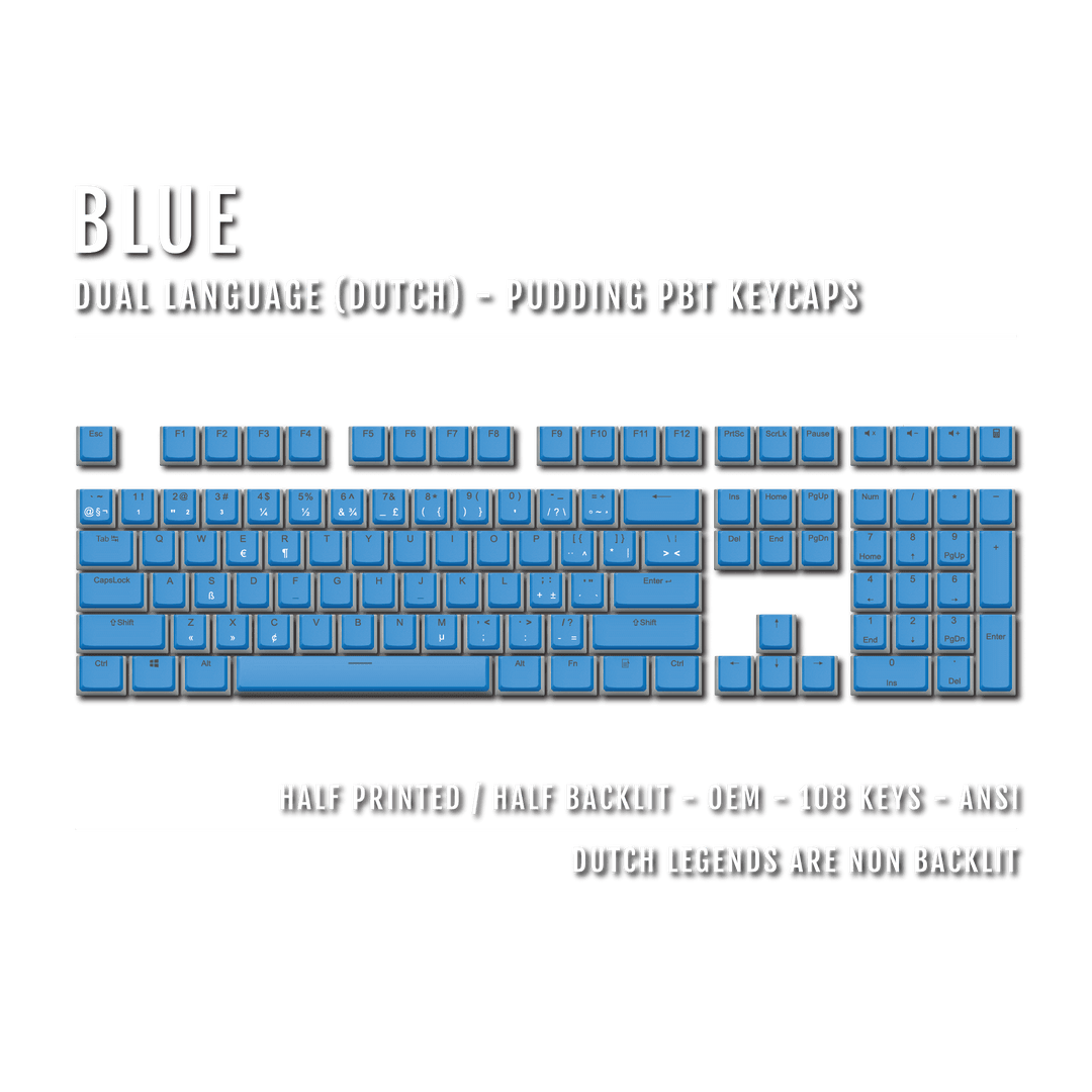 Blue Dutch Dual Language PBT Pudding Keycaps