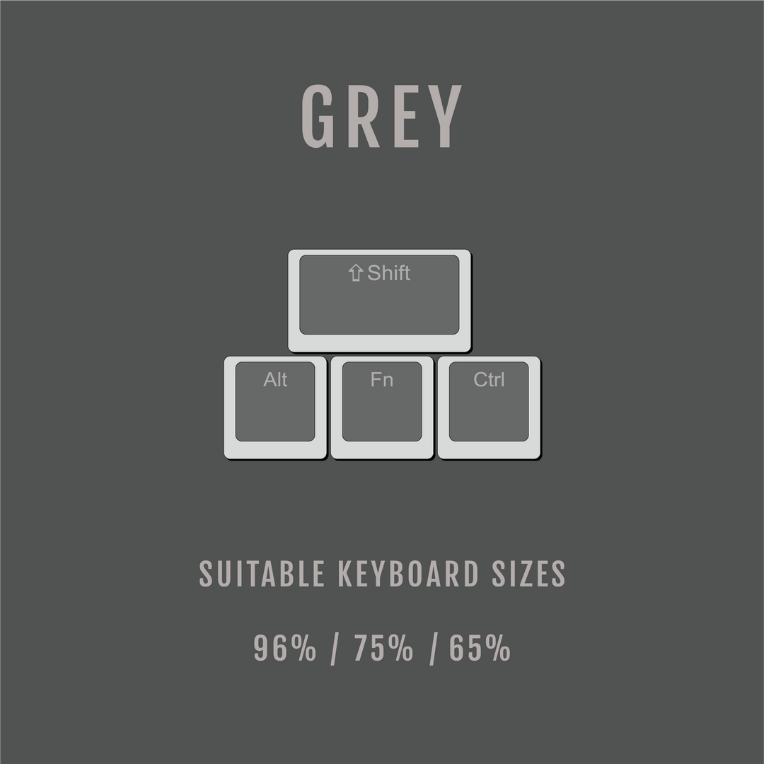 Grey Pudding Conversion Kit - 65/75/96% Krome Keycaps LTD Conversion Kit
