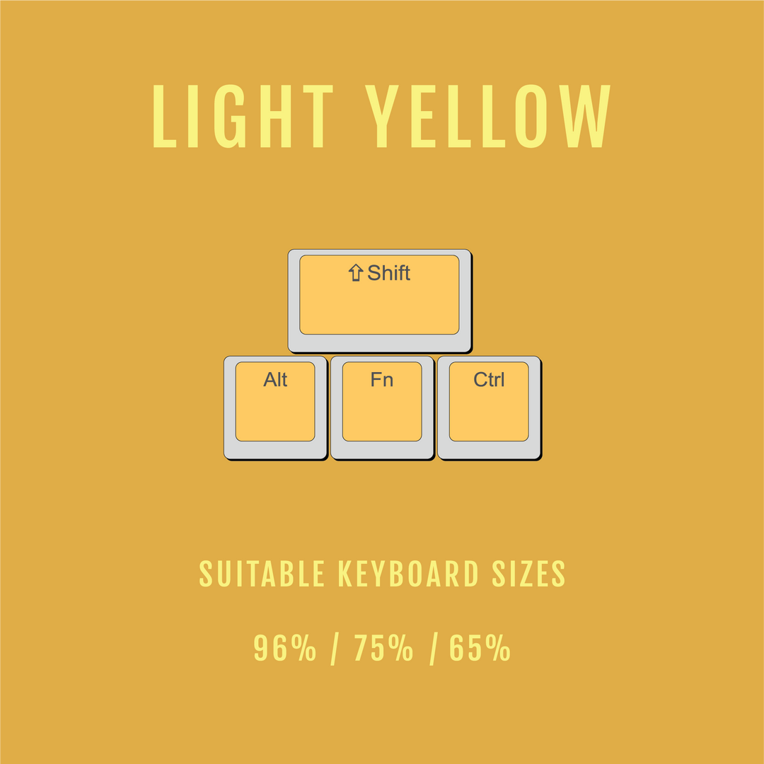 Light Yellow Pudding Conversion Kit - 65/75/96% Krome Keycaps LTD Conversion Kit
