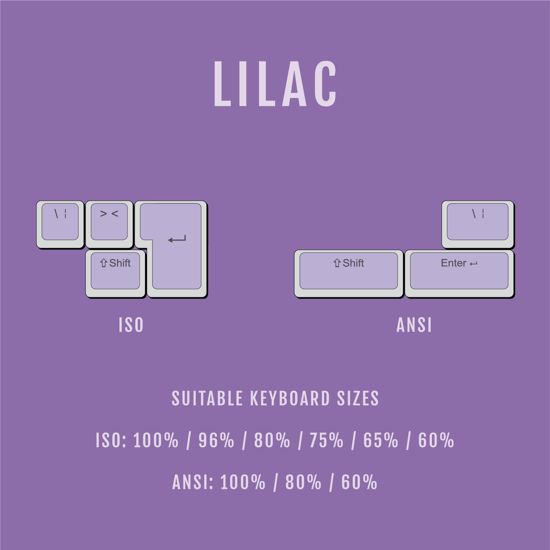 ANSI/ISO - Pudding Conversion Kit - Lilac Krome Keycaps LTD Conversion Kit
