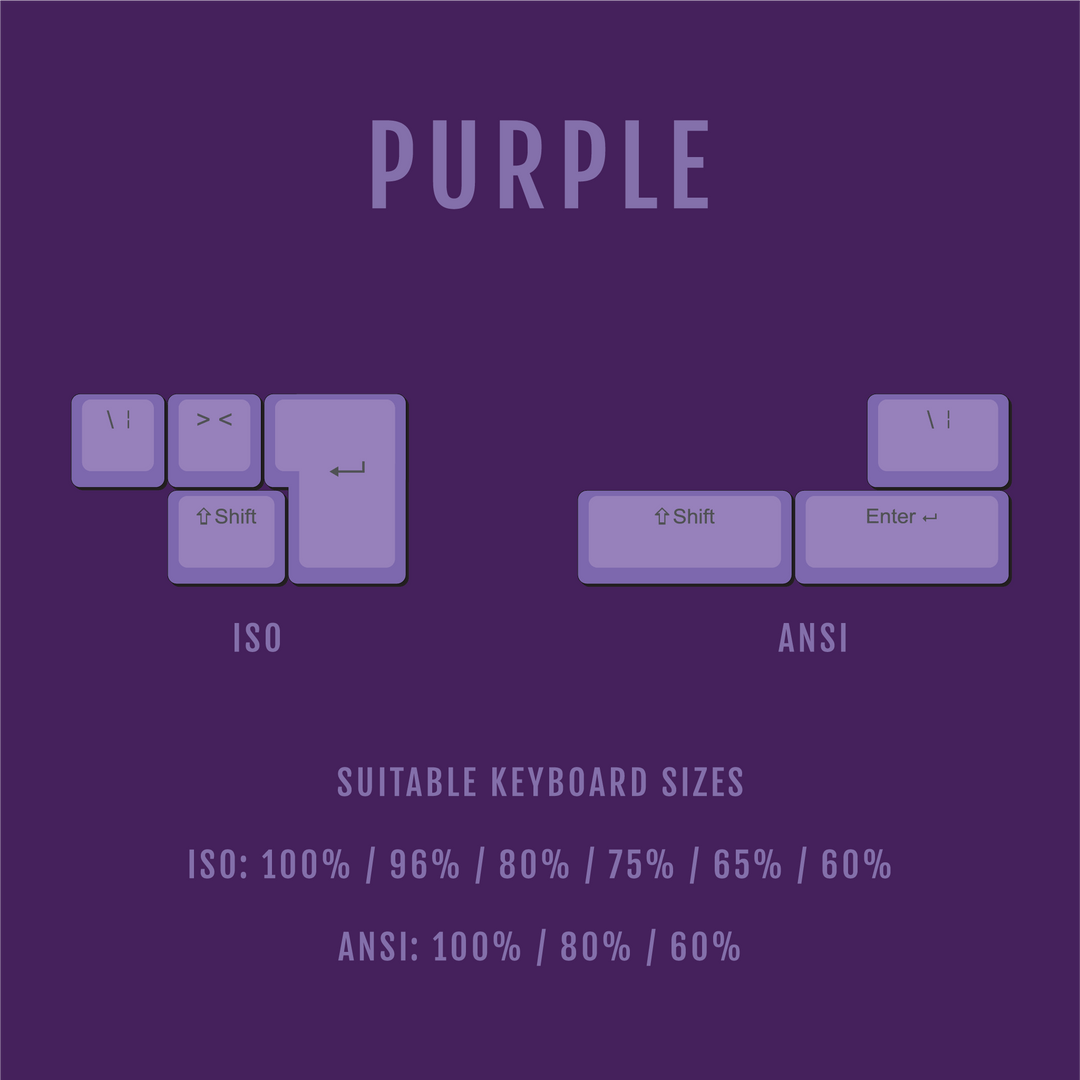 ANSI/ISO - Standard Conversion Kits - Purple Krome Keycaps LTD Conversion Kit