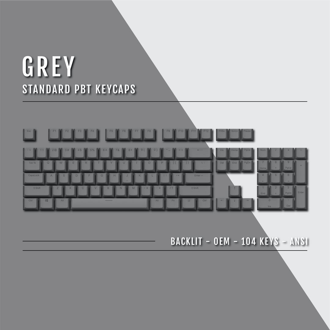 US Grey Backlit Keycaps - ISO/ANSI - 100% - kromekeycaps