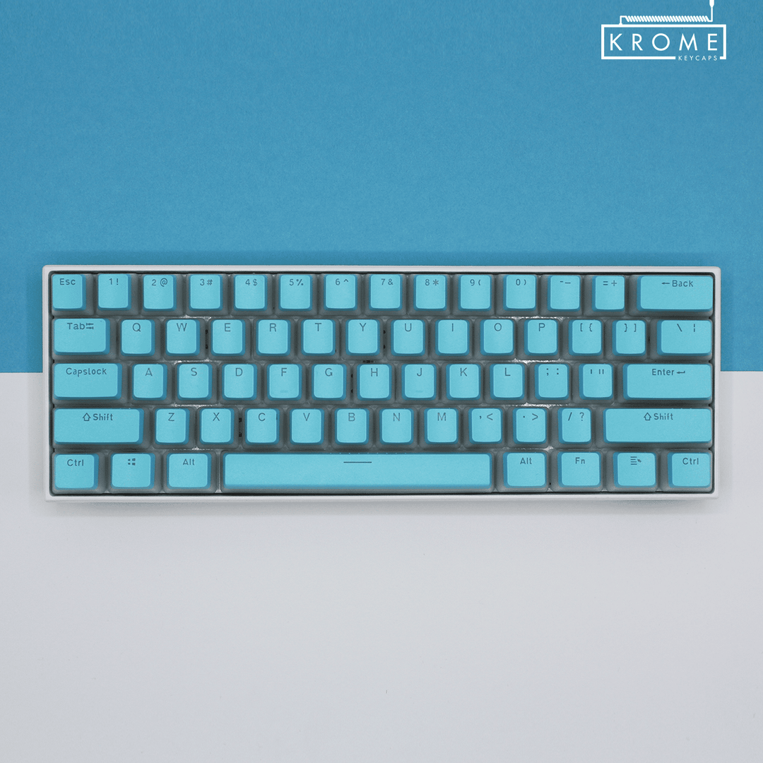 Cyan French (ISO-FR) Dual Language PBT Pudding Keycaps