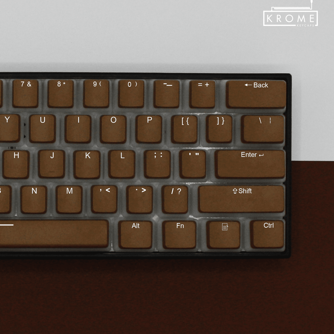 Brown French Dual Language PBT Pudding Keycaps