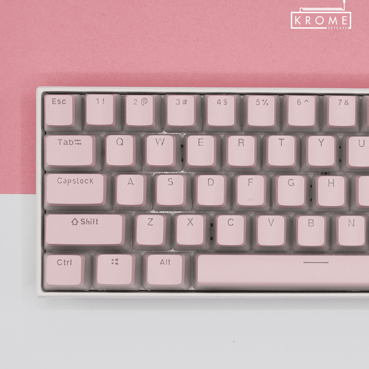 Light Pink French (ISO-FR) Dual Language PBT Pudding Keycaps