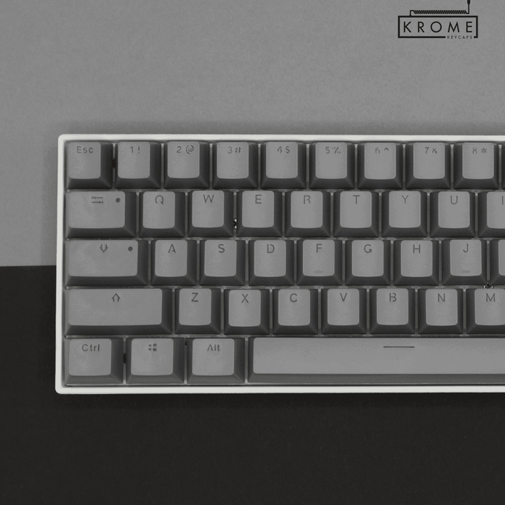 Grey Italian (ISO-IT) Dual Language PBT Keycaps - 65/75% Krome Keycaps LTD italian