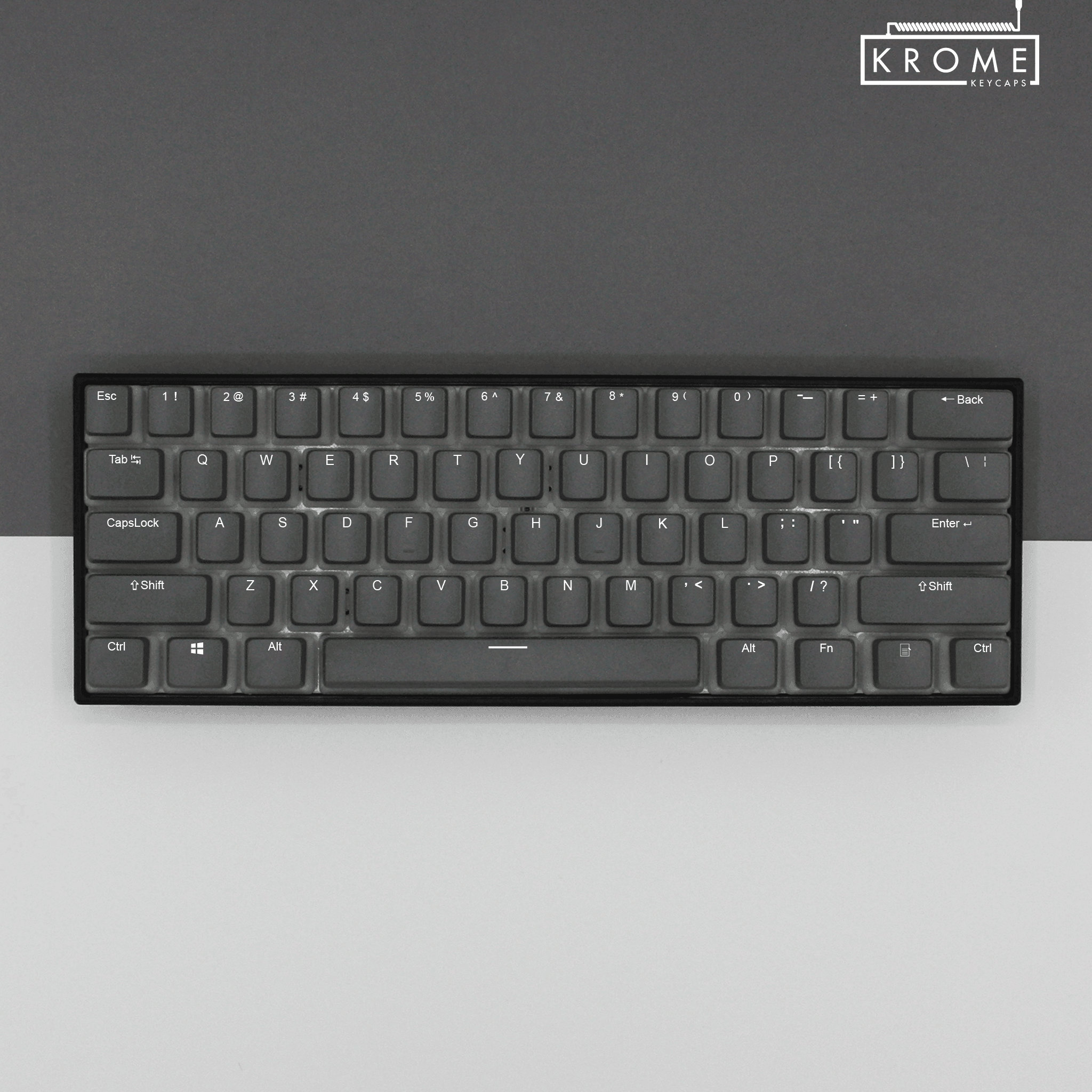 ISO/ANSI Pudding Grey PBT Keycaps kromekeycaps