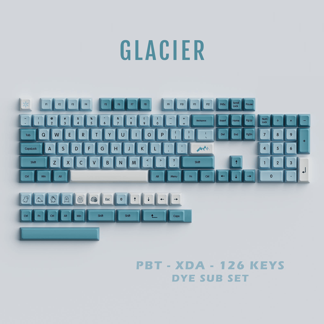 Glacier - XDA - 126 Keycaps - kromekeycaps