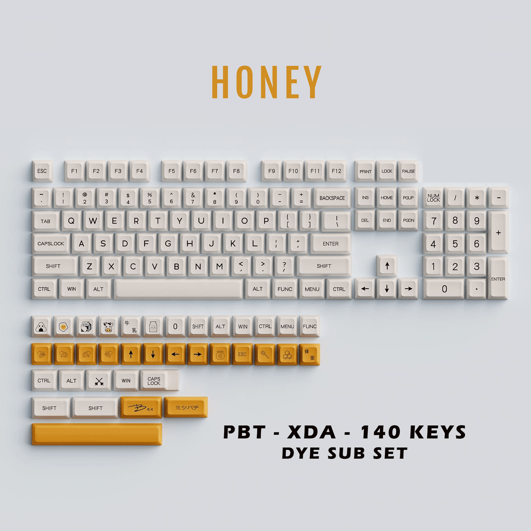 Honey - XDA - 140 Keycaps Krome Keycaps LTD dyesub