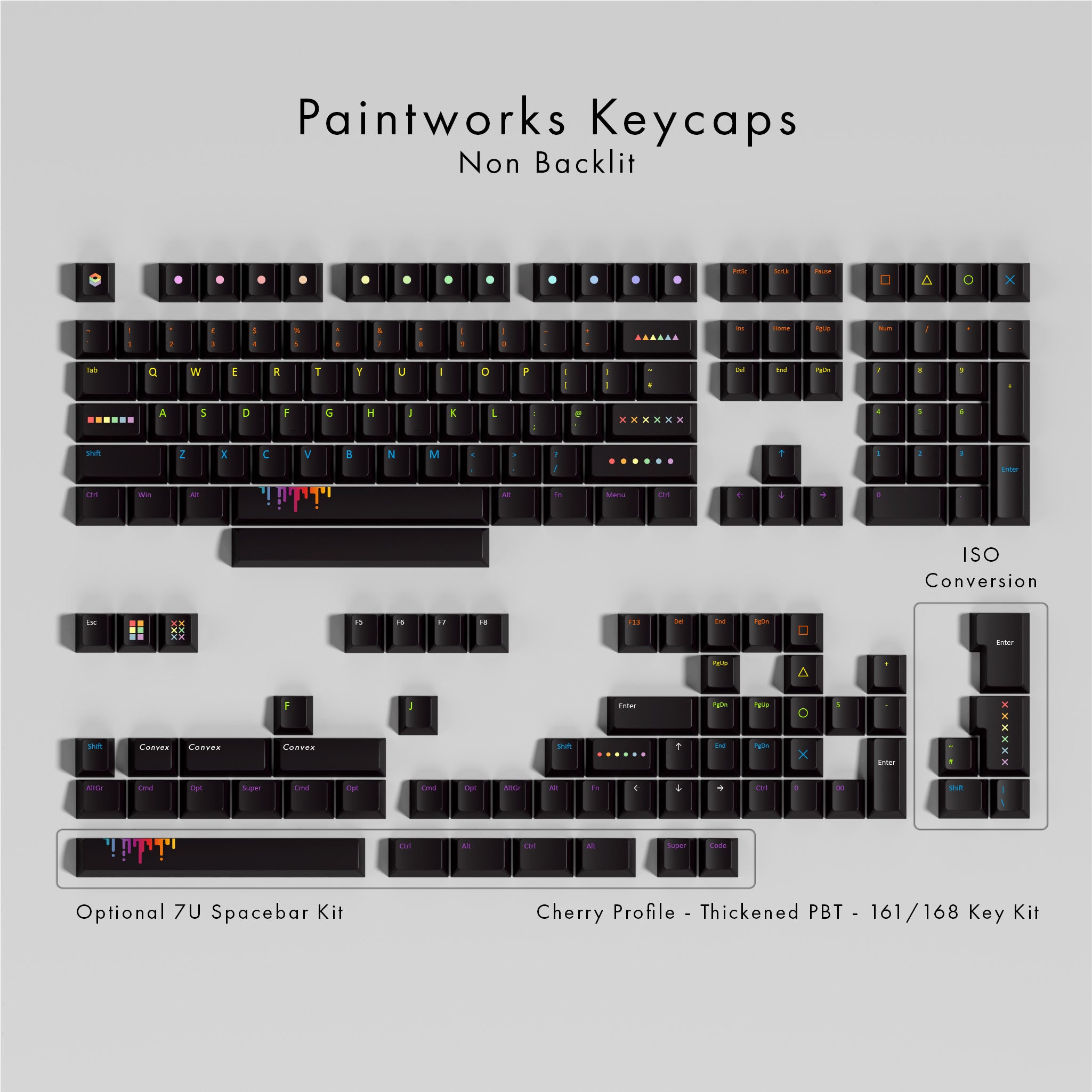 Paintworks PBT Keycaps - Non-Backlit – Krome Keycaps LTD