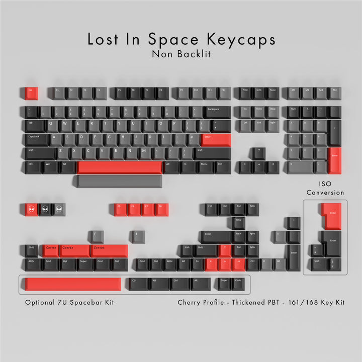 Lost In Space Keycaps non-backlit keyboard keycaps on a gray background