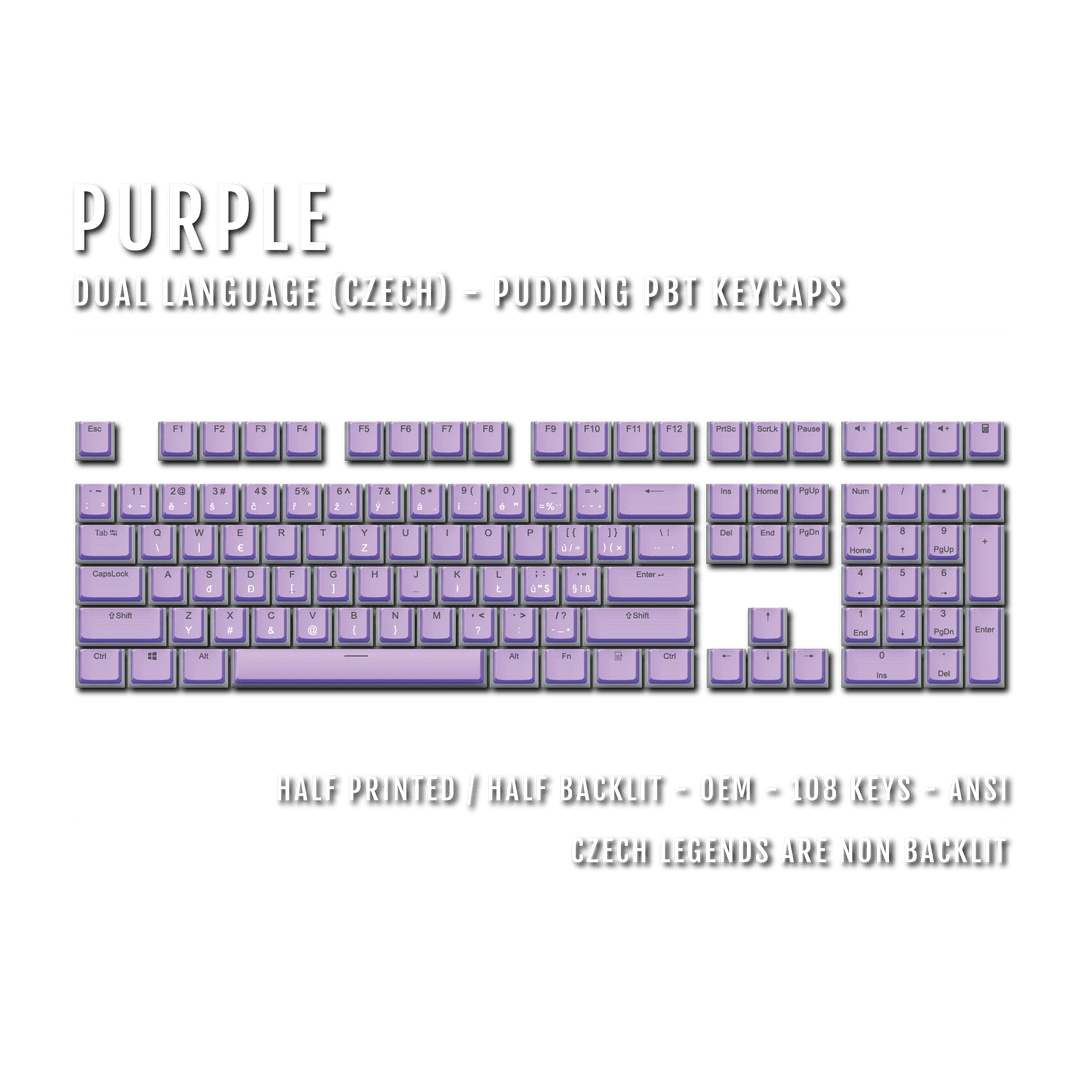 Purple Czech Dual Language PBT Pudding Keycaps Krome Keycaps LTD czech