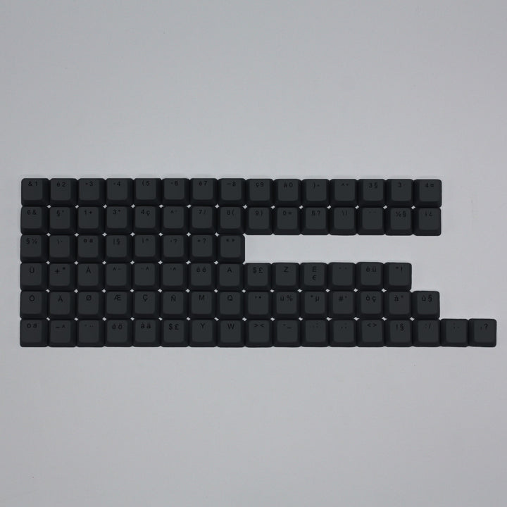 Charcoal International ABS Keycap Conversion Kit Krome Keycaps LTD danish, french, german, italian, norwegian, portuguese, spanish, swedish, swiss