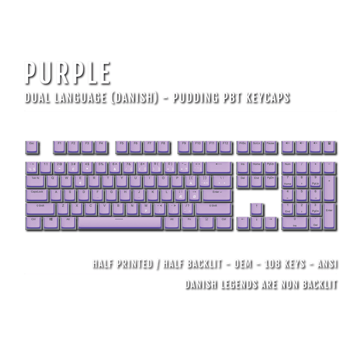 Purple Danish Dual Language PBT Pudding Keycaps