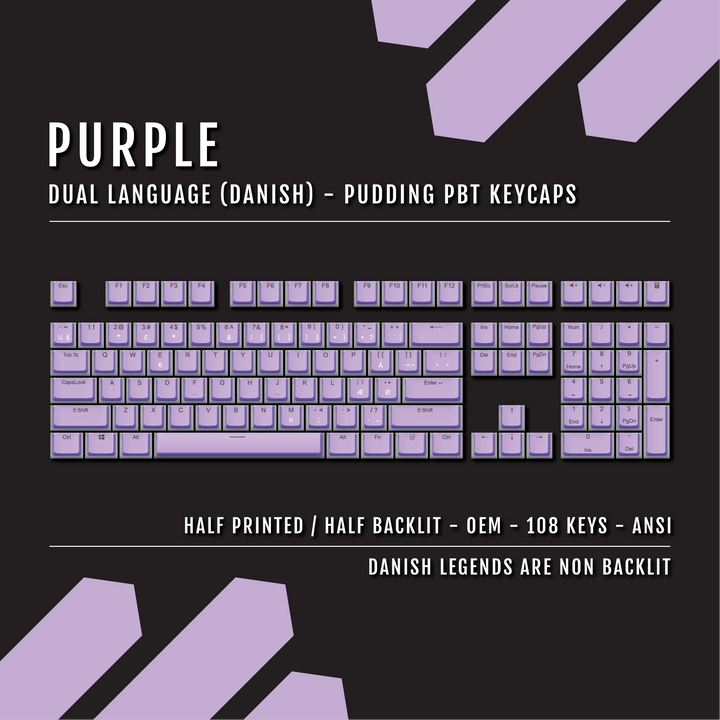 Purple Danish Dual Language PBT Pudding Keycaps Krome Keycaps LTD danish