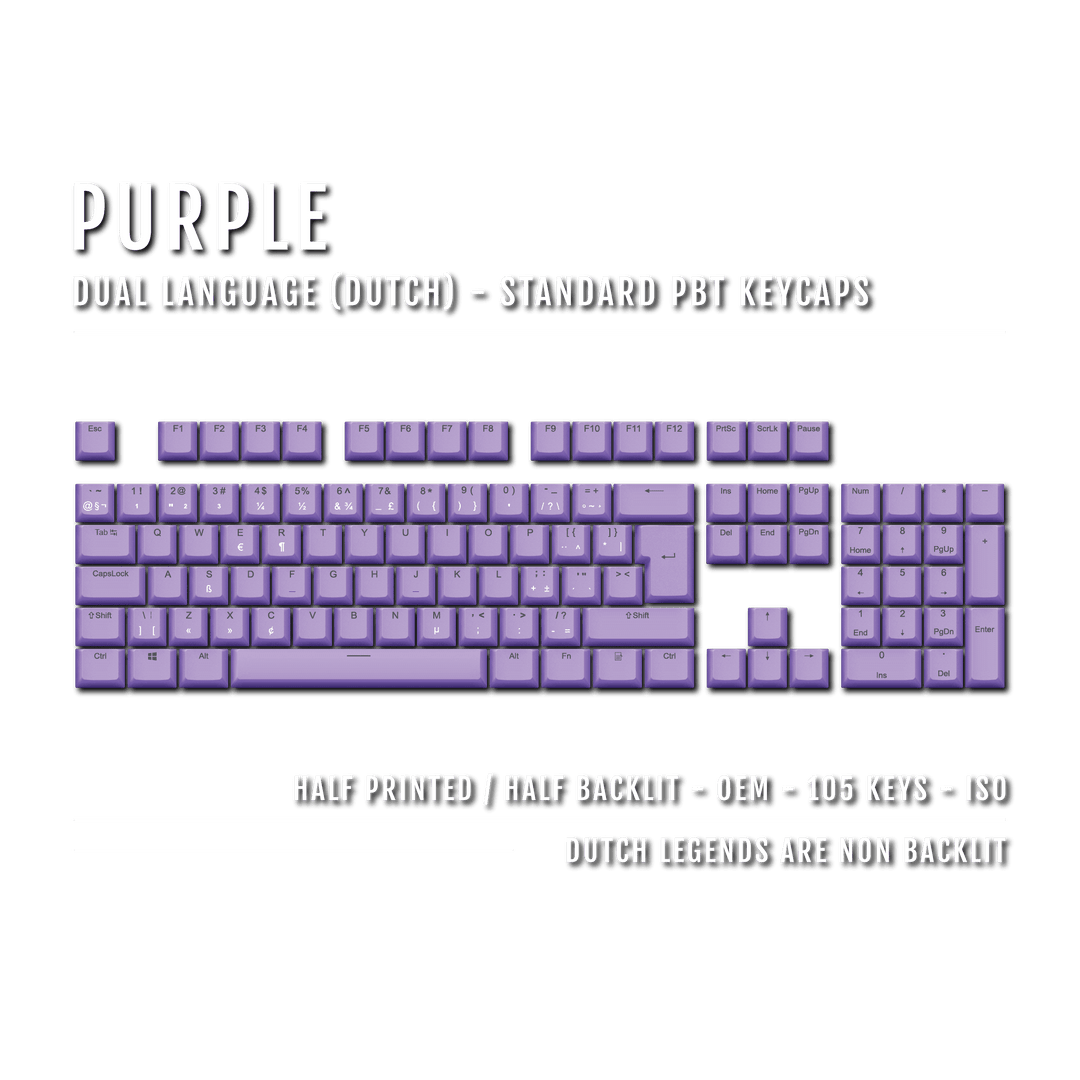 Purple Dutch (ISO-NL) Dual Language PBT Keycaps Krome Keycaps LTD dutch