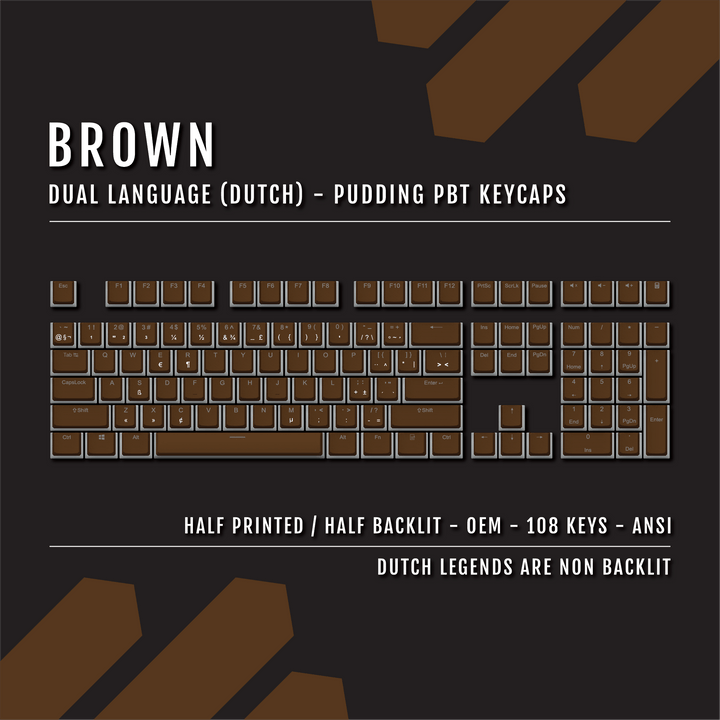 Brown Dutch Dual Language PBT Pudding Keycaps Krome Keycaps LTD dutch