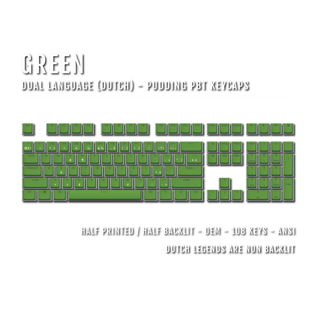 Green Dutch Dual Language PBT Pudding Keycaps Krome Keycaps LTD dutch