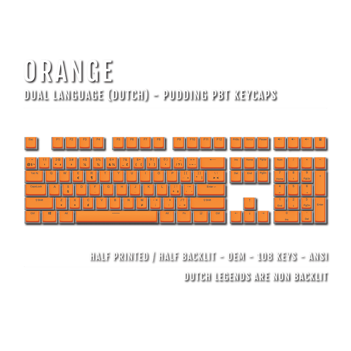 Orange Dutch Dual Language PBT Pudding Keycaps Krome Keycaps LTD dutch