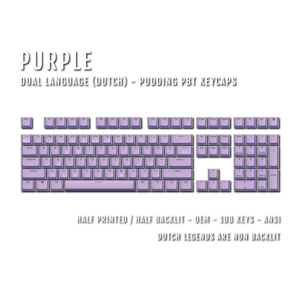 Purple Dutch Dual Language PBT Pudding Keycaps Krome Keycaps LTD dutch