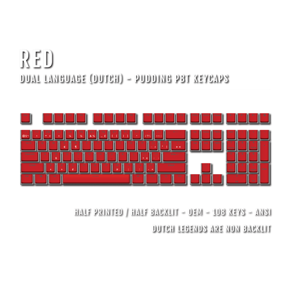 Red Dutch Dual Language PBT Pudding Keycaps Krome Keycaps LTD dutch
