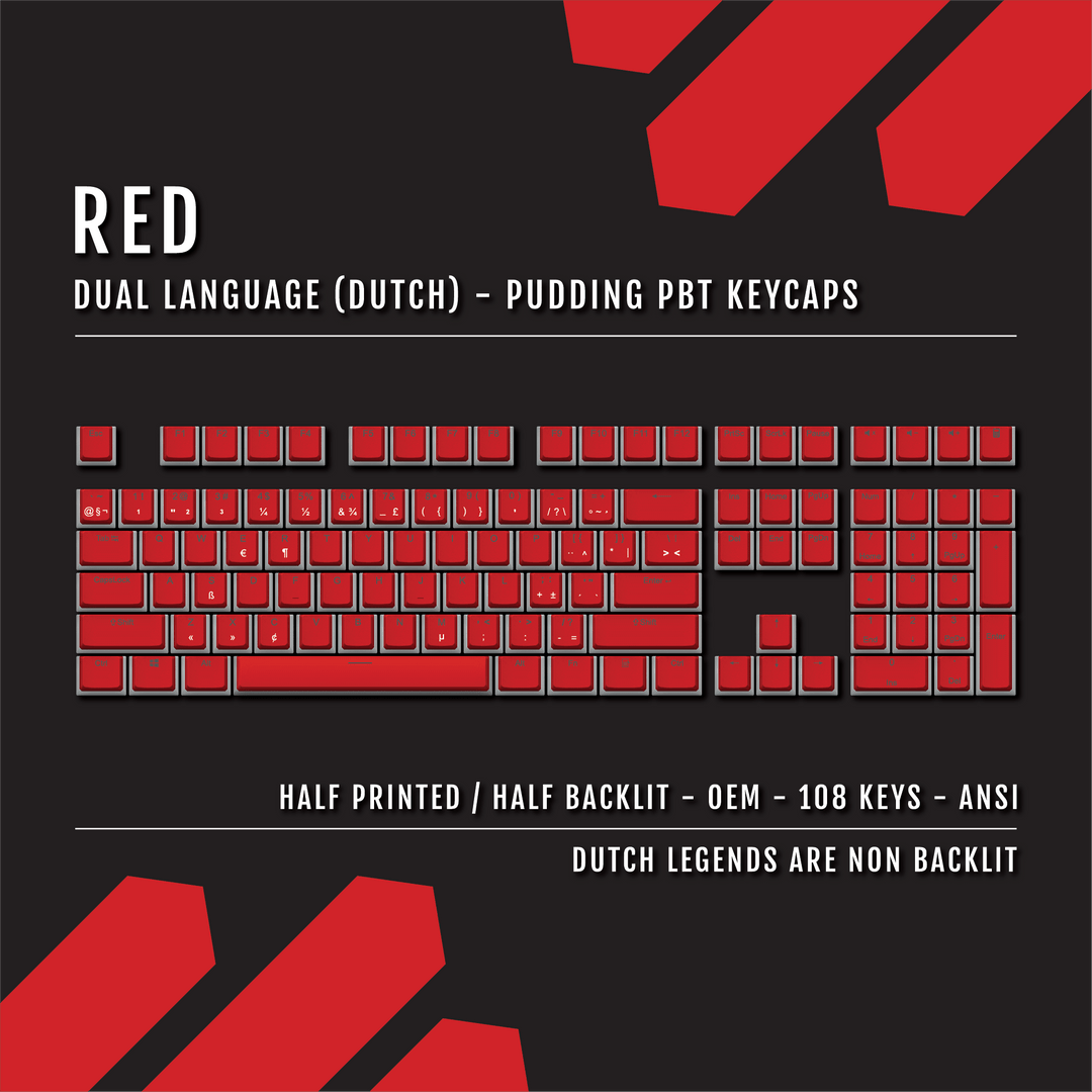 Red Dutch Dual Language PBT Pudding Keycaps Krome Keycaps LTD dutch