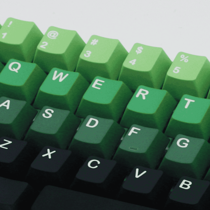 Green/Teal/Black Gradient PBT Keycaps Krome Keycaps LTD Gradient