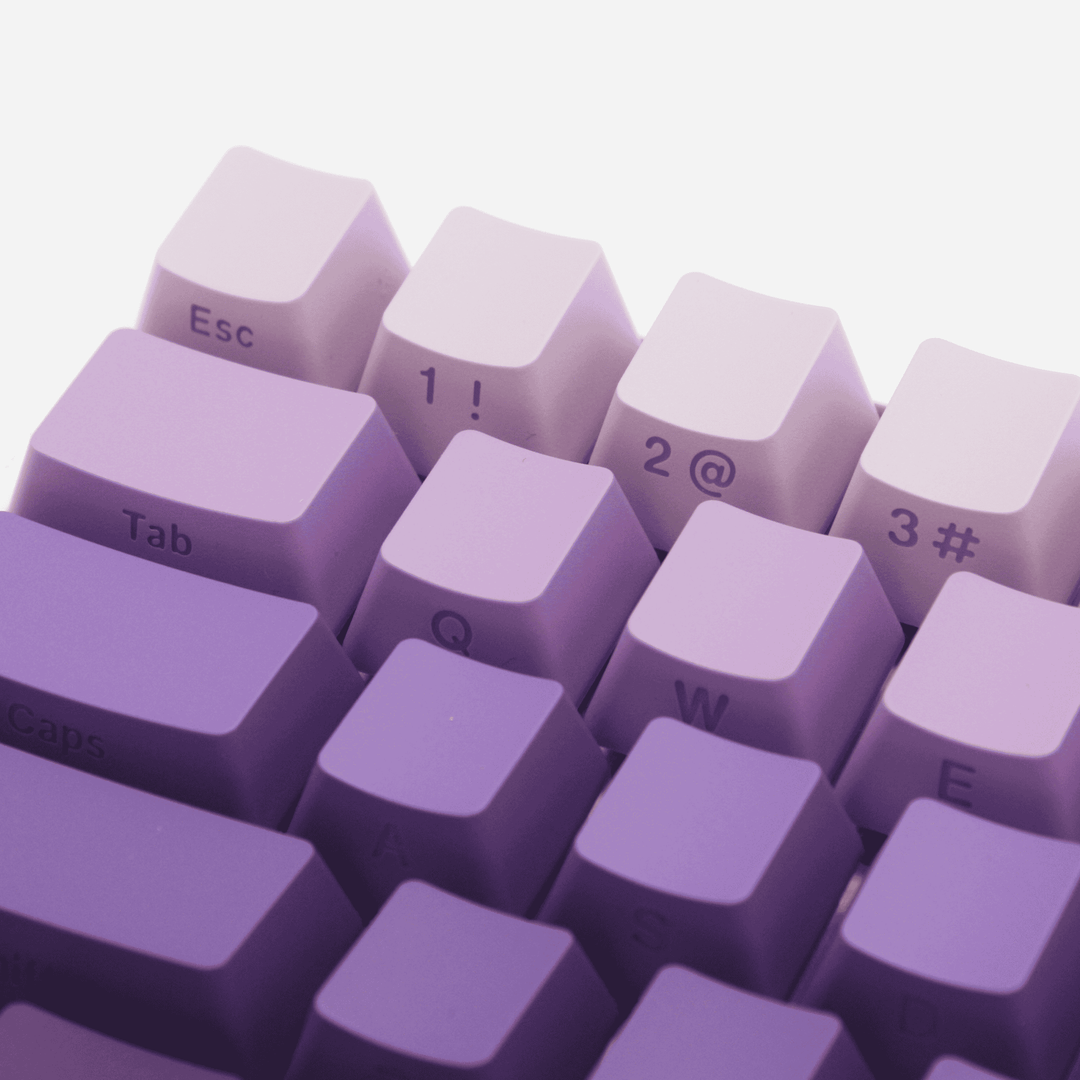 Lilac Gradient Side-Profile Backlit PBT Keycaps Krome Keycaps LTD Side Profiled Keycaps