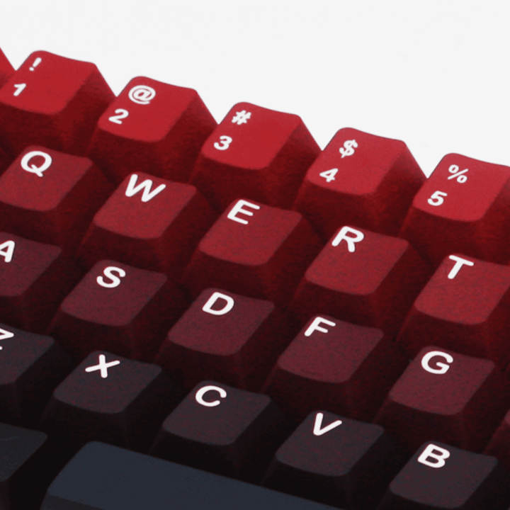 Red/Purple/Black Gradient PBT Keycaps Krome Keycaps LTD Gradient