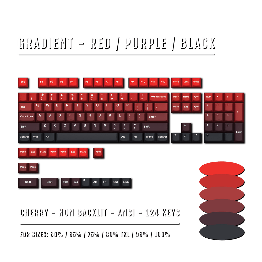Red Gradient Keycaps Gradient Keycaps – Krome Keycaps LTD