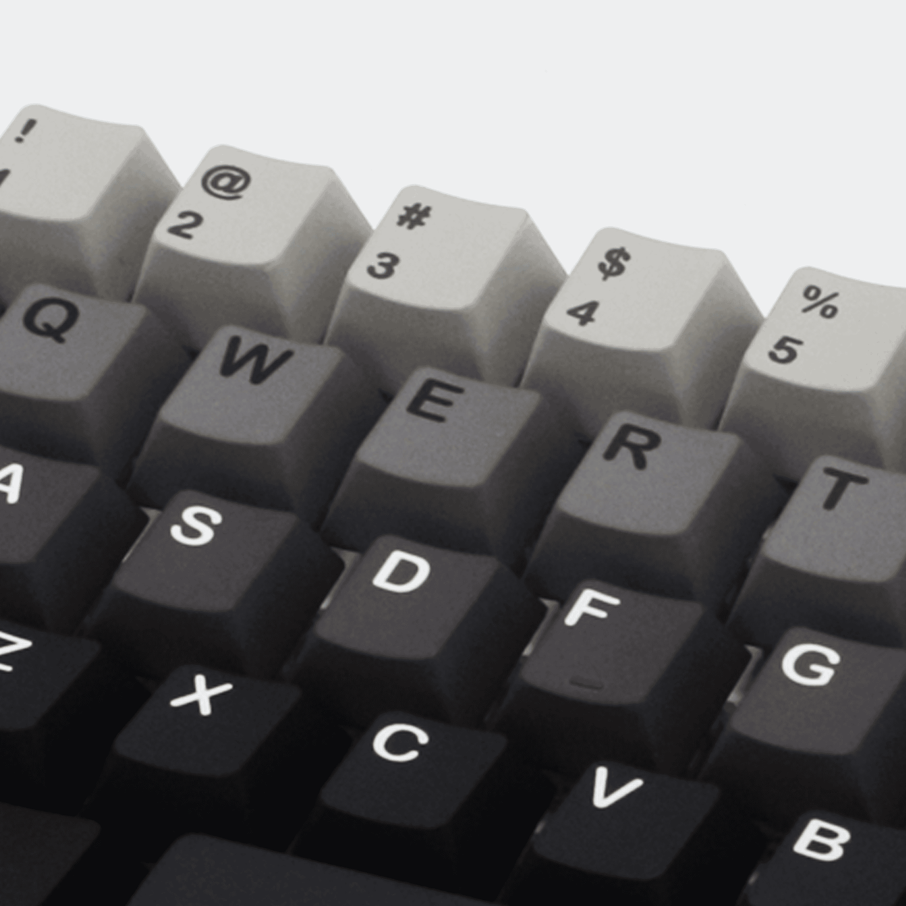 White/Grey/Black Gradient PBT Keycaps – Krome Keycaps LTD