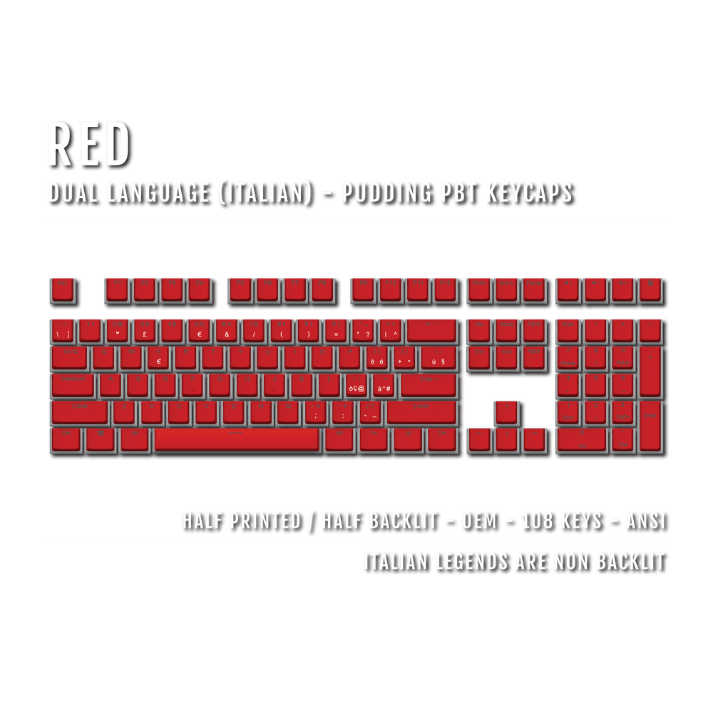 Red Italian Dual Language PBT Pudding Keycaps Krome Keycaps LTD italian