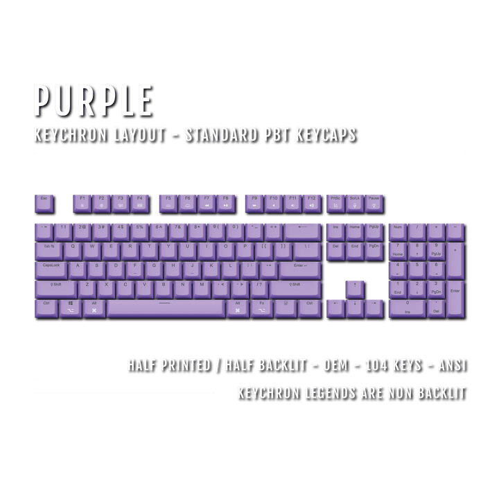 Purple Keychron (Layout) Dual Language PBT Keycaps Krome Keycaps LTD mac & multimedia