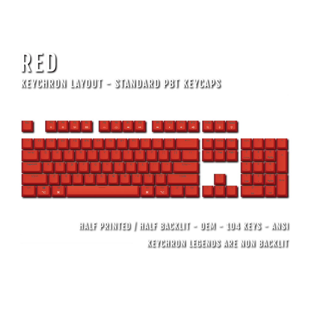 Red Keychron (Layout) Dual Language PBT Keycaps Krome Keycaps LTD mac & multimedia