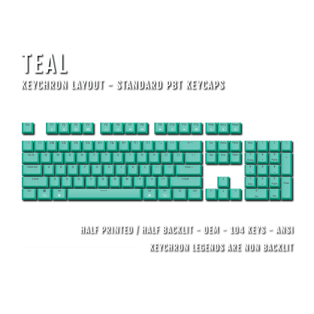 Teal Keychron (Layout) Dual Language PBT Keycaps Krome Keycaps LTD mac & multimedia