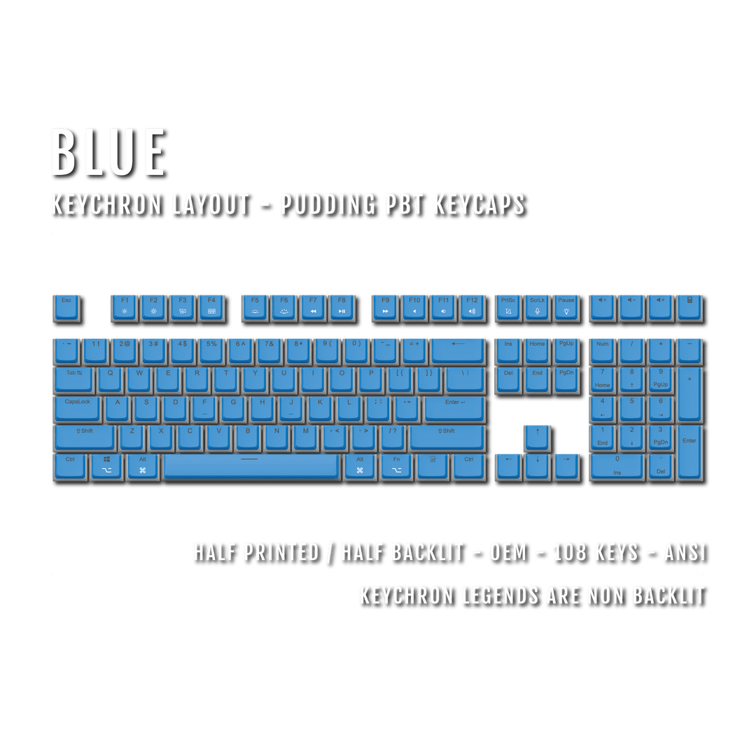 Blue Keychron (Layout) Dual Language PBT Pudding Keycaps Krome Keycaps LTD 