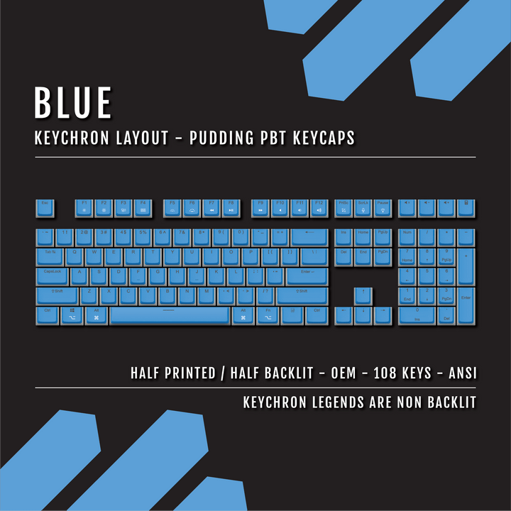 Blue Keychron (Layout) Dual Language PBT Pudding Keycaps Krome Keycaps LTD 