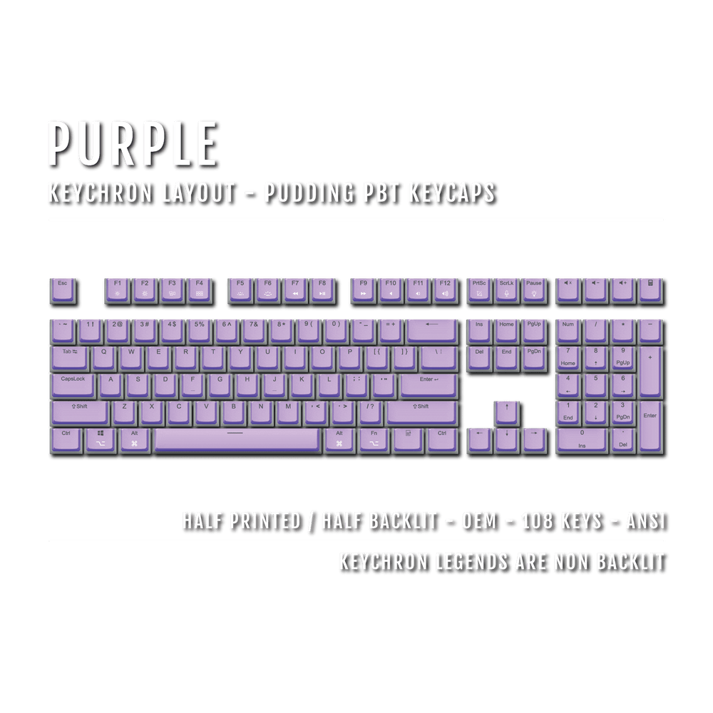 Purple Keychron (Layout) Dual Language PBT Pudding Keycaps Krome Keycaps LTD 