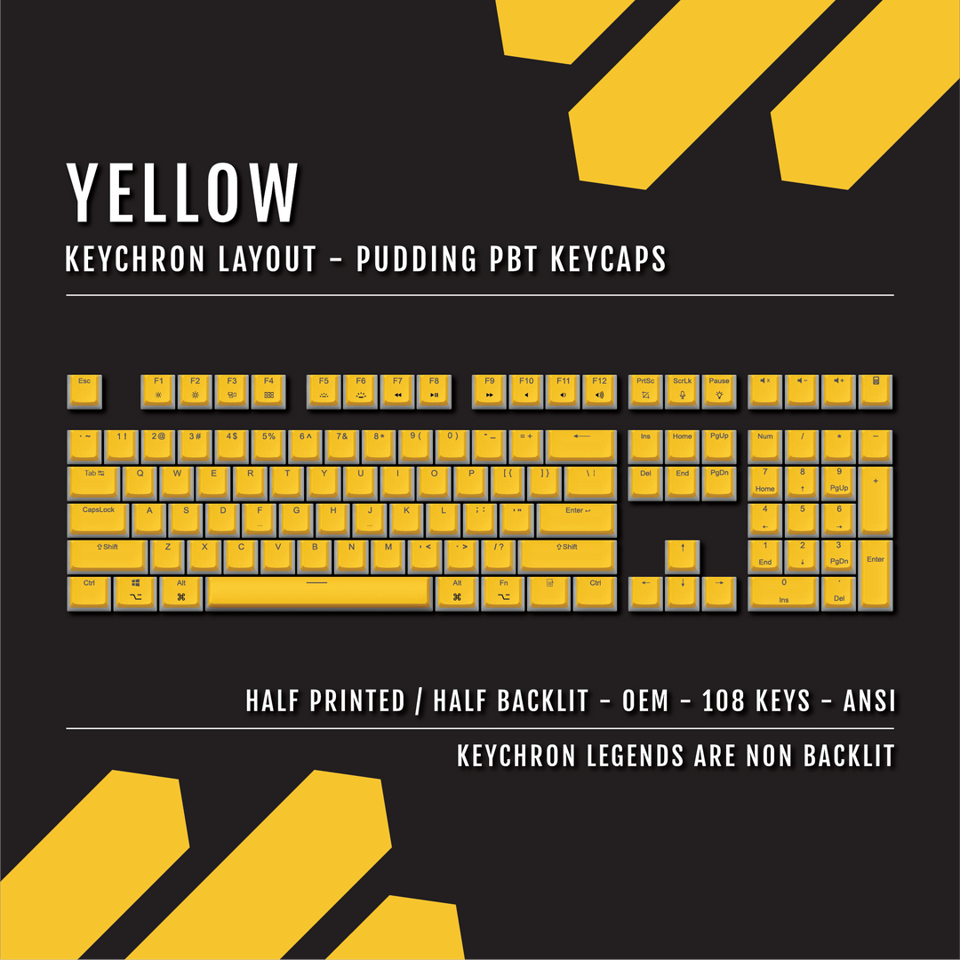 Yellow Keychron (Layout) Dual Language PBT Pudding Keycaps Krome Keycaps LTD 