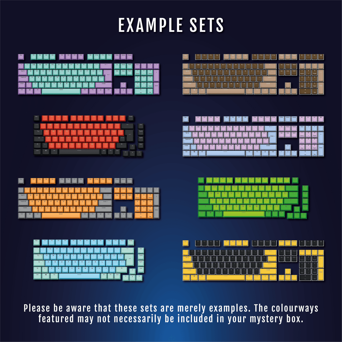 Key Cap Layouts Examples QWERTY (US) - Dual Colourway - Mystery Keycap Set - ISO/ANSI - Double ...