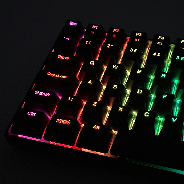 Charcoal Backlit German Keycaps - ISO-DE - Windows & Mac - kromekeycaps