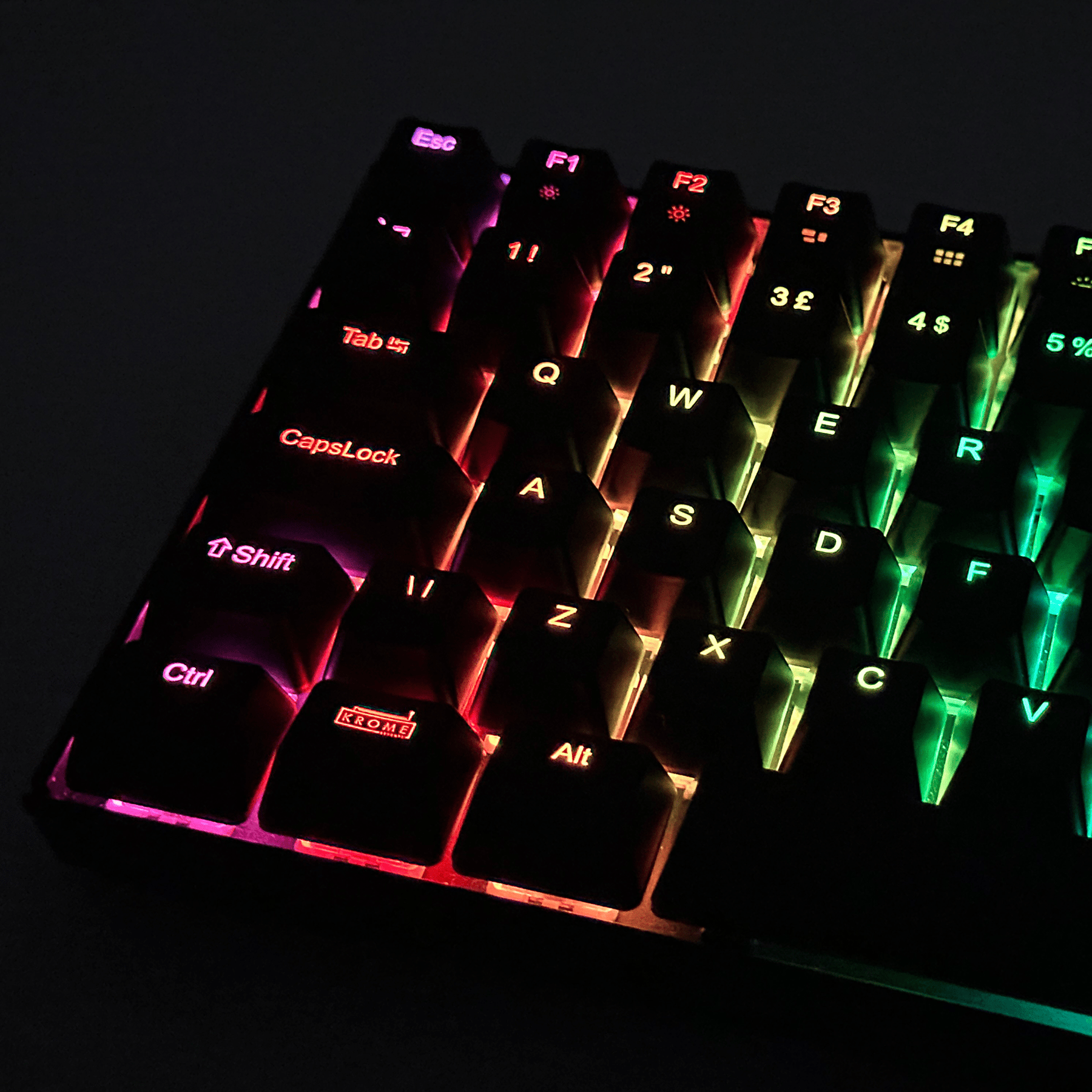 Charcoal Italian (ISO-IT) Backlit ABS Keycaps for Windows & Mac – Krome ...