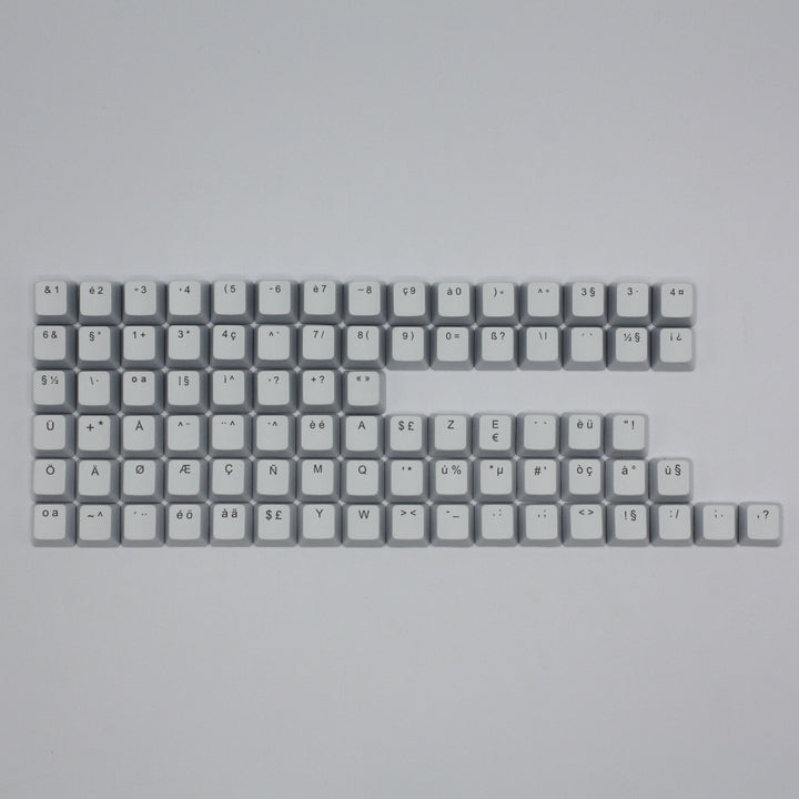 Light Grey Backlit International Keycap Kit - ABS - Multiple Languages - kromekeycaps