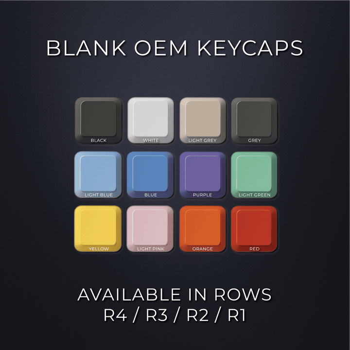 Single Blank OEM PBT Keycaps – Choose Any Row
