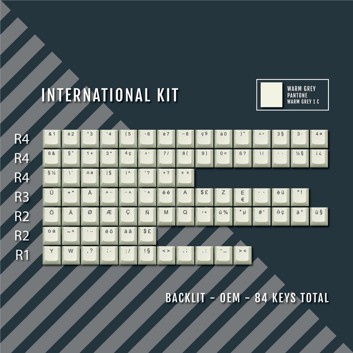 Off White Backlit International Keycap Kit - ABS - Multiple Languages - kromekeycaps