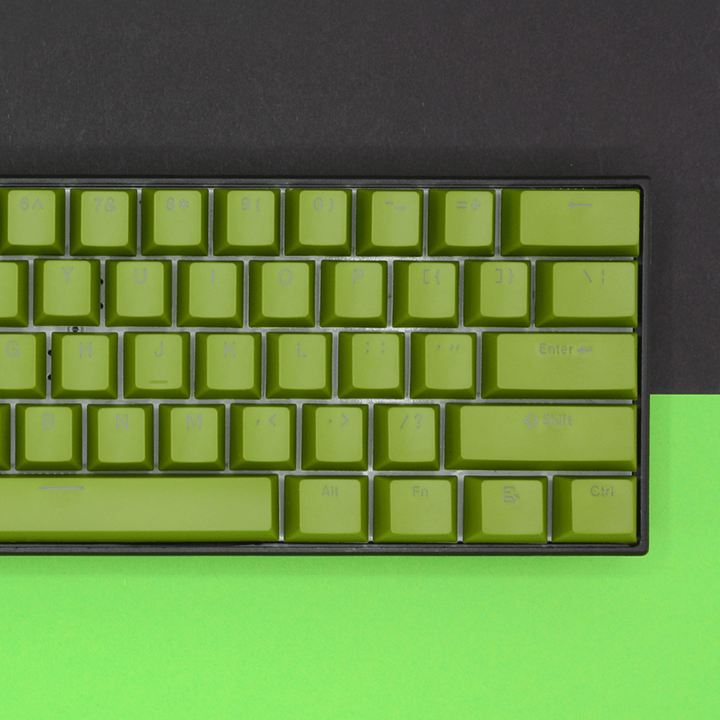 Olive Green German (ISO-DE) Dual Language PBT Keycaps Krome Keycaps LTD german