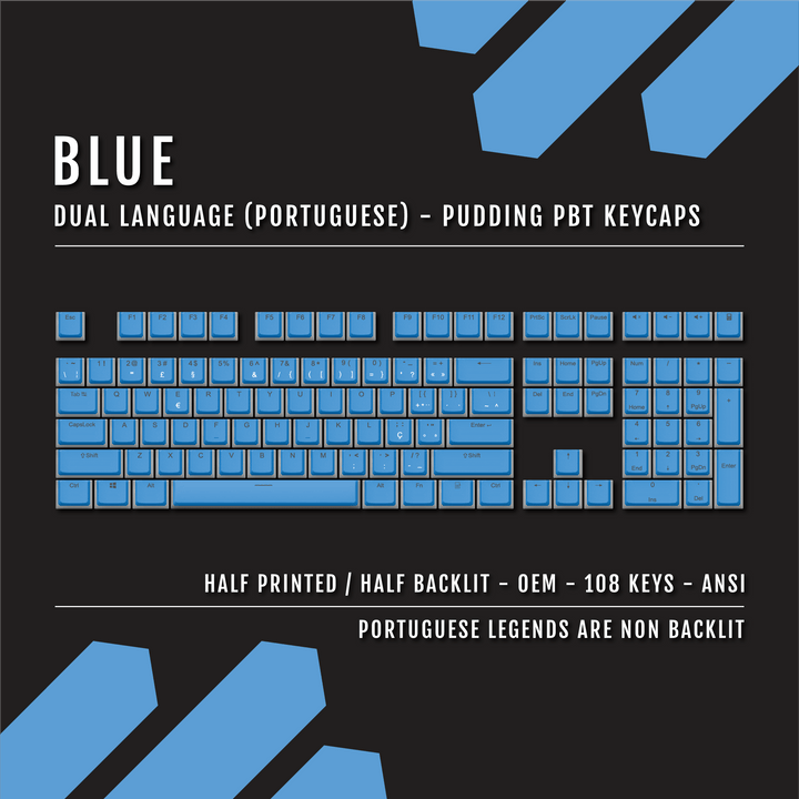 Blue Portuguese Dual Language PBT Pudding Keycaps Krome Keycaps LTD portuguese