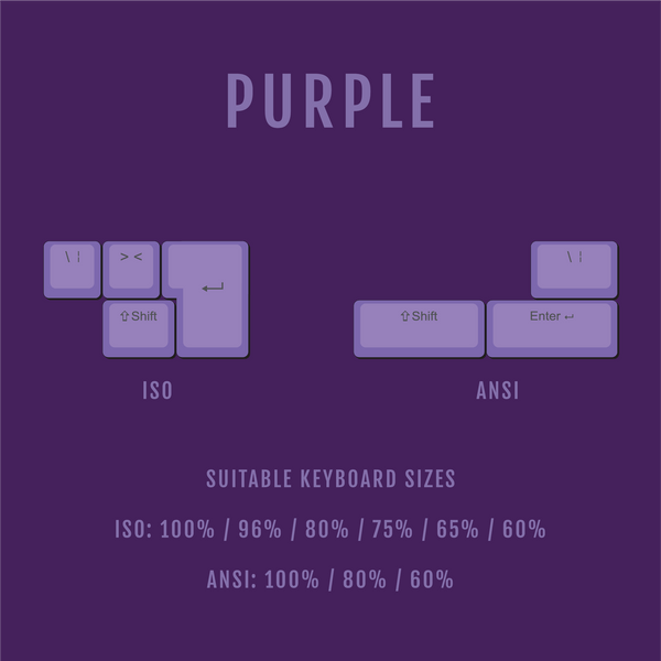 ANSI/ISO - Standard Conversion Kits - Purple – Krome Keycaps LTD