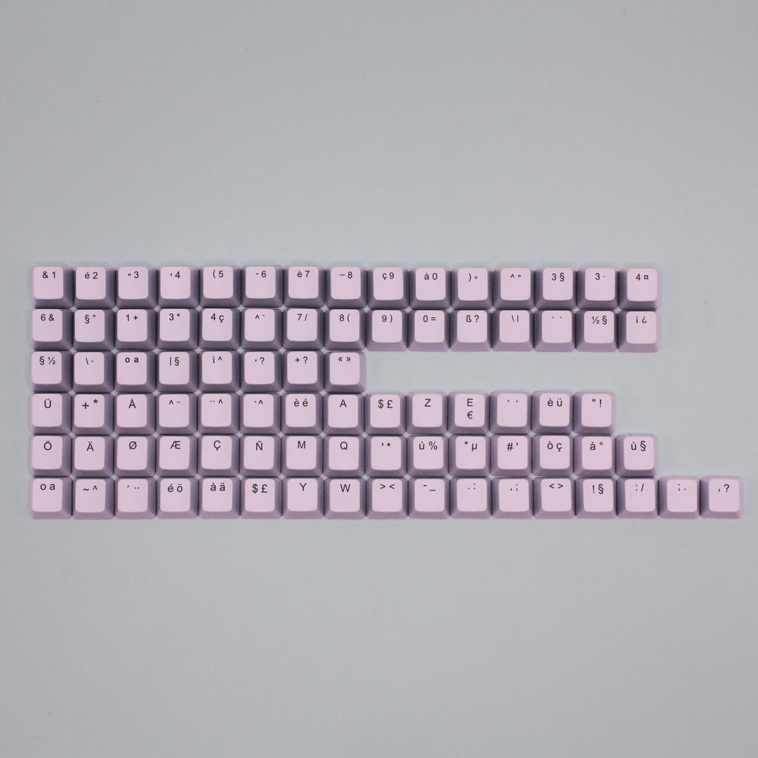 Light Pink International ABS Keycap Conversion Kit Krome Keycaps LTD danish, french, german, italian, norwegian, portuguese, spanish, swedish, swiss
